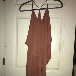 Olivaceous -  Ruffled Drape Back Dress